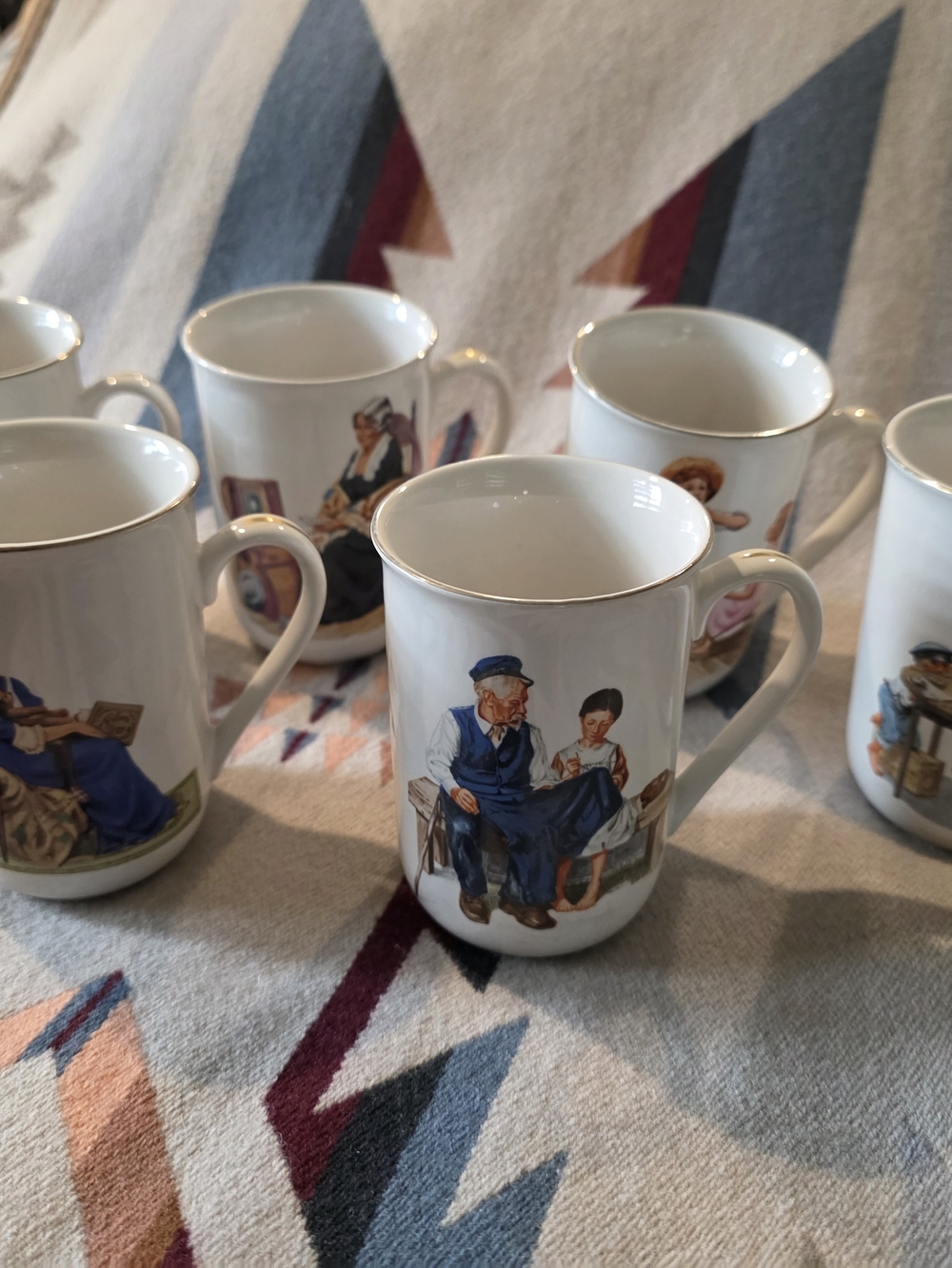 Norman Rockwell Museum Collections Set Of 6 Mugs